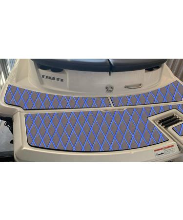 LSS Laidi Boat Flooring: Marine Non-Slip Self-Adhesive Decking for Motorboat, Fishing Boat, RV, Yacht, Kayak, Swimming Pool - 86.6x37.4 Dark Grey and Blue Rhombus Seamlines - Buy Online on GoSupps.com