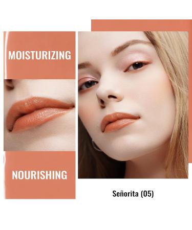 Oulac 2-in-1 Lipstick & Lip Balm - Juicy Shiny Vegan Lip Care for Smooth Hydrated Lips - Shade Nude Peach (05) - Buy Online on GoSupps.com