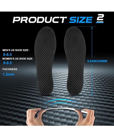 2 Pairs Carbon Fiber Insoles for Men & Women | 9.64" Rigid Footplate for Hallux Rigidus & Toe Pain Relief | Ideal for Sports & Trekking - Buy Online on GoSupps.com