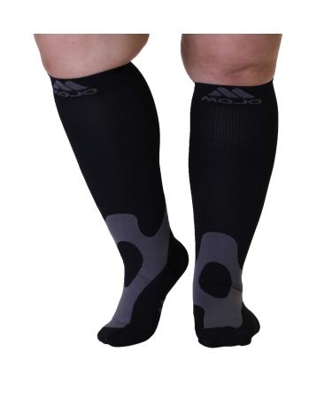 Mojo Medical Compression Socks for Women & Men Circulation - 20-30mmHg 5X-Large Black