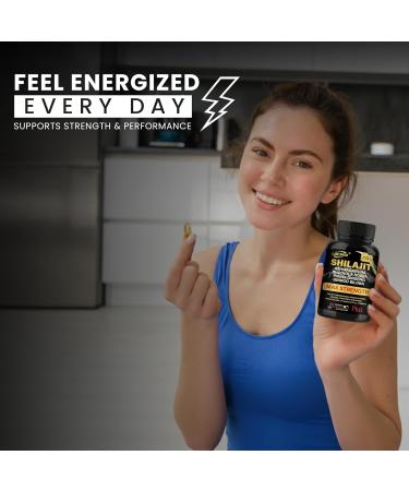 LOCRED Shilajit Capsules for Men & Women 8 in 1 with Shilajit 18000 mg Ashwagandha Ginseng Ginkgo Rhodiola Cordiceps Natural Energy & Stamina Supplement for Men 60 Capsules. - Buy Online on GoSupps.com