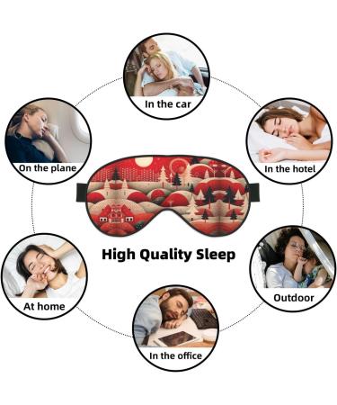 Shop Christmas Tree House Print Unisex Sleep Eye Mask - Soft Comfort Eye Shade for Travel Yoga & Shift Work - Buy Online on GoSupps.com