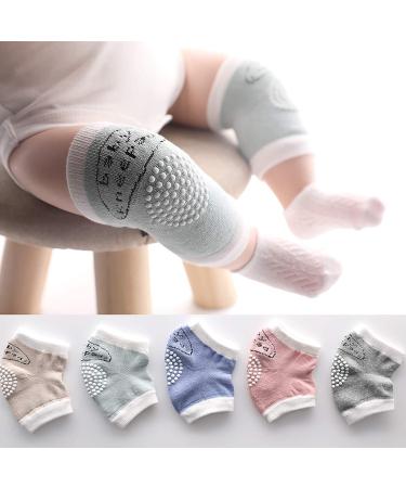 HONGXIN-SHOP Baby Knee Pads - Anti-Slip Leg Protectors 5 Pairs for Crawling Safety | Soft Cotton, Breathable, Unisex Design for 0-24 Months - Buy Online on GoSupps.com