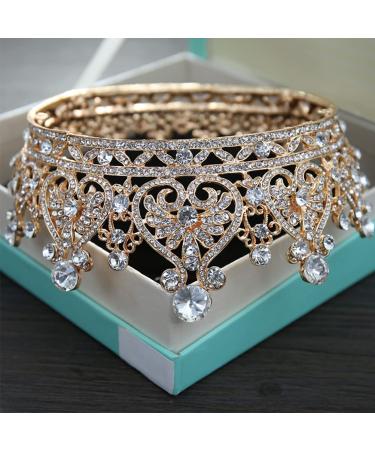 YYOEMAS Round Crystal Queen Crown - Rose Gold Rhinestone Tiara for Women | Bridal Birthday Party, Wedding, Pageant Hair Accessory - Buy Online on GoSupps.com