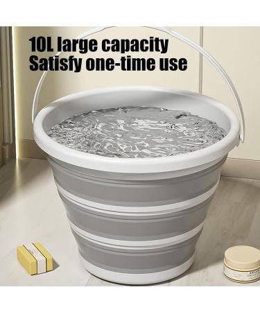 Shakven Foldable Bucket with Handle | Ergonomic Water Bucket with Large Capacity - 10L Space-Saving Fishing Bucket Portable Water Bucket with Handle for Camping - Buy Online on GoSupps.com