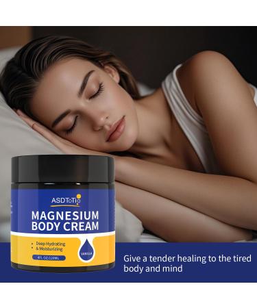 ASDToTio Magnesium Cream for Sleep Support & Muscle Comfort Deep Relaxation Nighttime Lotion with Coconut Oil & Vanilla for Skin Hydration Calming Body Cream for Men & Women - Buy Online on GoSupps.com