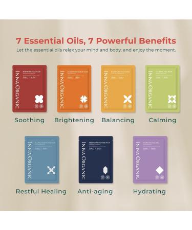 INNA Organic Sheet Mask Set Anti-Aging & Hydrating EWG & COSMOS Certified (Pack of 5) | First Pick Discovery Set | Luxury Clean Beauty - Buy Online on GoSupps.com