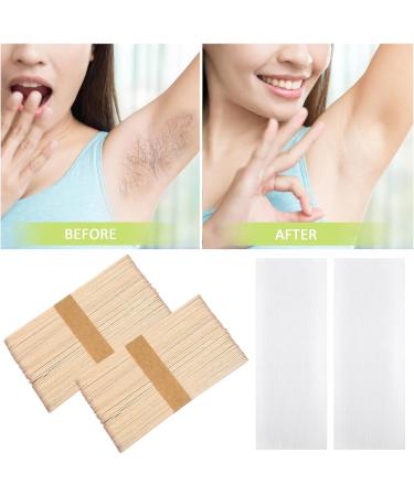 Lot de 100 Bandes de Cire Souples et 100 B tonnets en Bois pour pilation Corps et Visage Kit D pilation Cire pilatoire Utilisable Jambes Bras et Bikini Accessoires - Buy Online on GoSupps.com