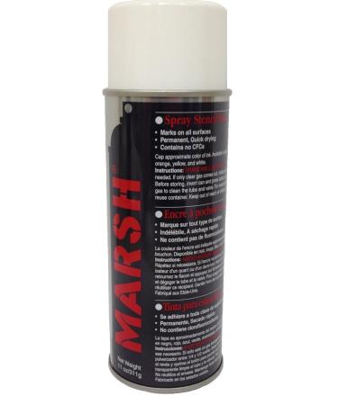 Marsh 30400 Stencil Ink, 14 fl oz (Net Weight: 11 oz.) Spray Can, White