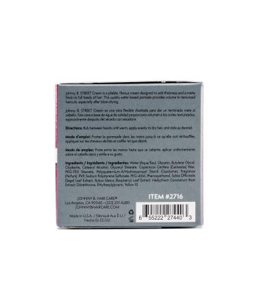 Johnny B Street Hair Cream 3oz: Lightweight Styling Cream for Men - Buy Online on GoSupps.com