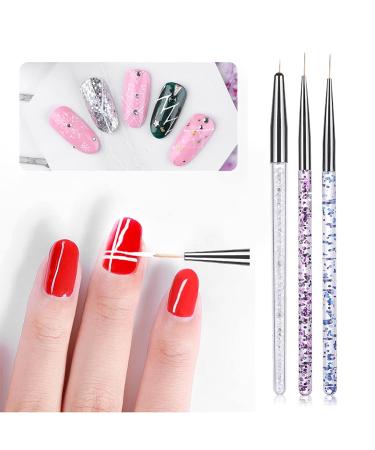 Nail Art Pens for Women & Girls - 3-Piece Set Ergonomic Handle Ultra-Thin Lines & Stripes Perfect Manicure Tools - Buy Online on GoSupps.com
