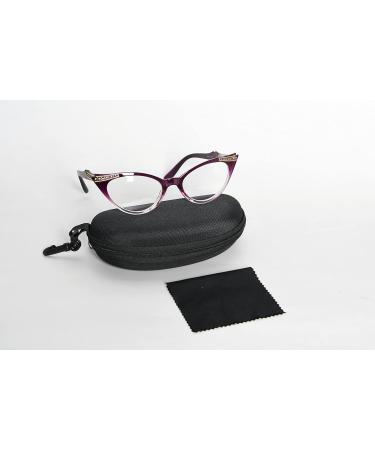 Eyekepper Cateyes Women s Reading Glasses +2.50 - Stylish Purple-Transparent Frames for International Shipping - Buy Online on GoSupps.com