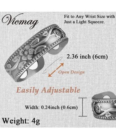 Vicmag 2PCS Magnetic Copper Rings for Women - 99.99% Solid Pure Copper - Adjustable - Gift Box Included (Grey Plum) - Buy Online on GoSupps.com