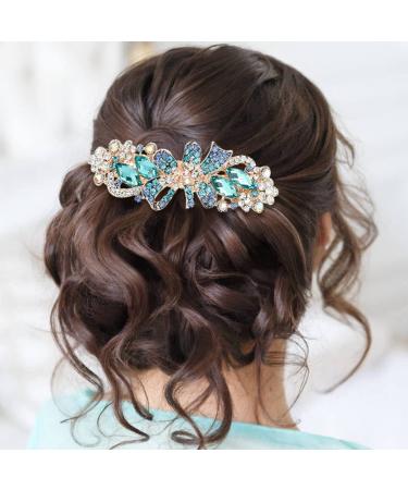 Sparkly Jeweled Gems Luxury Hair Clips - 4 Pack Korean Rhinestone Barrettes for Women and Girls - Buy Online on GoSupps.com