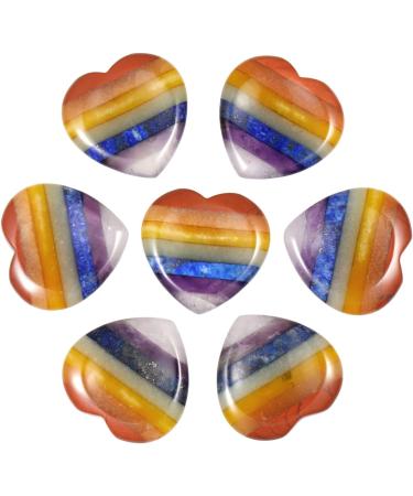 Kyeygwo 7 Chakras Reiki Healing Crystal Stones - Palm Worry Stones for Meditation & Stress Relief | Multicolored Thumb Stones - Buy Online on GoSupps.com
