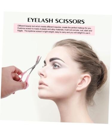 FRCOLOR Eyebrow Comb & Scissors Set - 4 Pcs Eyebrow Trimmer & Beard Shaver - Rust-Proof & Compact for Precision Grooming - Pink - Buy Online on GoSupps.com