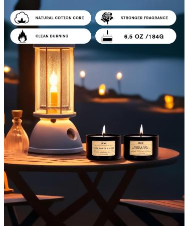 IZIDDO Scented Candles - Outdoor Patio Candles Rose & Amber Musk 6.5oz | Natural Gift for Men - Strong Aroma for Home - Buy Online on GoSupps.com