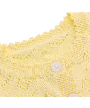 Famuka Baby Cardigan Jacket 12 Months Yellow | Soft Knitted Sweater for Boys & Girls - Buy Online on GoSupps.com