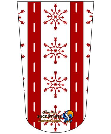 Amputee Stump Sock Snowflakes Red White Wallpaper V1 3Ply Stump Sock
