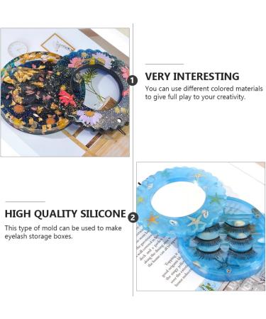 NUOBESTY 1 Set Eyelash Box Mold False Eyelashes Circle Tray Silicone Diy Crystal Epoxy Mold Travel Round Disc - Buy Online on GoSupps.com