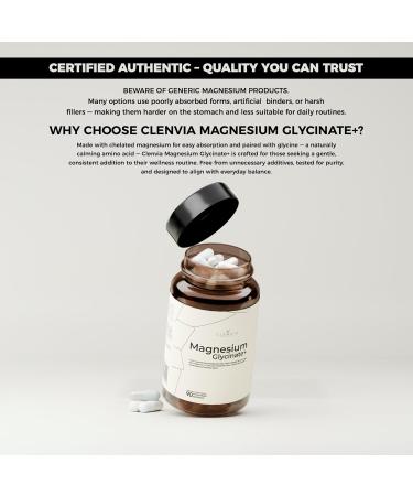 Clenvia Magnesium Glycinate Capsules 220mg Chelated Bisglycinate High Absorption Formula 90 Capsules Non-GMO Gluten-Free Made in USA - Buy Online on GoSupps.com