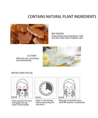 Eye Flaps - 20 Pieces Red Ginseng Repair Eye Mask | Moisturizing & Nourishing Firming Patches for Wrinkles & Swollen Eyes - Buy Online on GoSupps.com