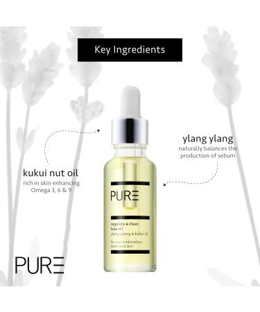 Face Oil for Oily or Blemished Skin by PURE Spa Skincare - Rich in Omega 3 6 & 9 Rosehip and Vitamins A C & E - Regulates Oil Production and Reduces Scarring - 30ml - 100% Natural & Vegan - Buy Online on GoSupps.com