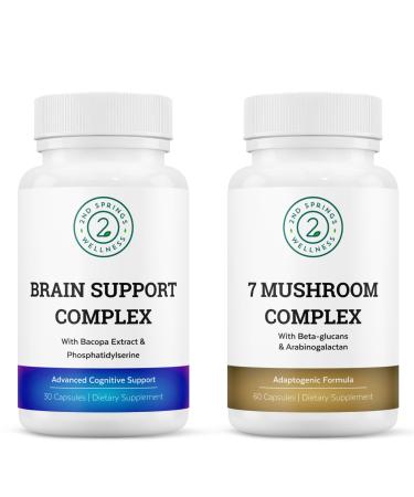 2nd Springs Mindful Focus Bundle - 7 Mushroom Complex & Brain Support for Cognitive Clarity and Nootropic Enhancement