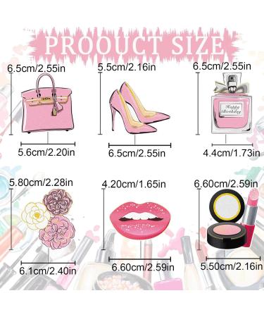 Makeup Cupcake Toppers - Cosmetics Lipstick High Heel Perfume Bottle Cupcake Picks Princess Theme Bridal Shower Wedding Anniversary Birthday Party Cake Decorations Supplies - Buy Online on GoSupps.com