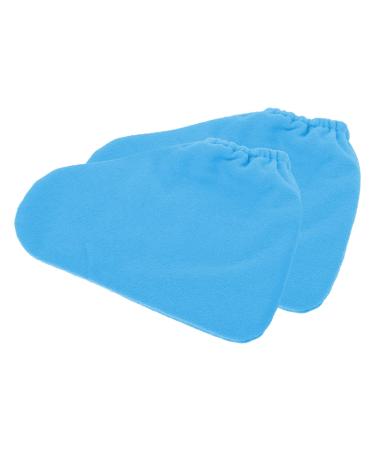 minkissy Home Spa 1pair Mouth Foot Cover Paraffin Wax Hand Cover Paraffin Wax Bags Paraffin Wax Bath Liners Paraffin Bath Feet Liners Foot Wrapping Cover Bath Mat Work Polyester Simple 30x23cm Blue