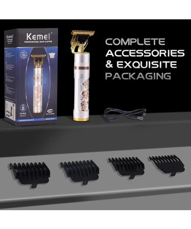 KEMEI Professional Hair Clippers for Men - Close Cutting Beard Trimmer/Shaver - Cordless Rechargeable Golden Dragon - Buy Online on GoSupps.com