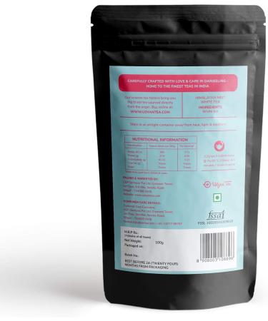 Udyan Tea Himalayan Mist White Tea 100g - Low Caffeine, Rich in Antioxidants | Fresh Loose Leaf Tea for Healthy Skin | 40 Cups - Buy Online on GoSupps.com
