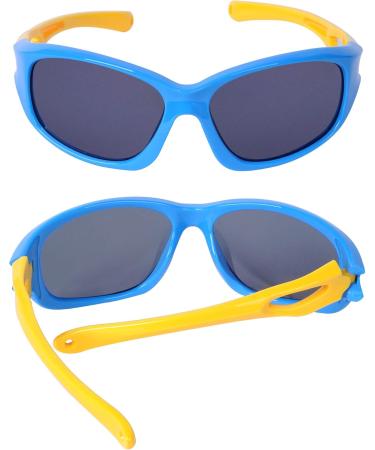 Kids Polarized Sports Sunglasses with Anti-Slip Band & Case | Flexible TR90 Frame for Boys & Girls 3-12 (Blue) - Buy Online on GoSupps.com