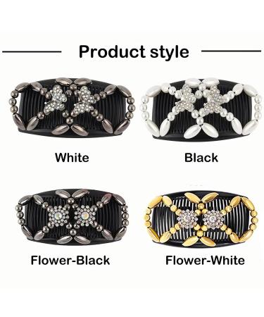4 Pieces Women's Hair Clips Set - Elastic Pearl Hairpins Butterfly & Flower Hair Combs for Thick or Fine Hair - Buy Online on GoSupps.com