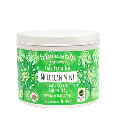 Friendship Organics Moroccan Mint Tea Bags Organic and Fair Trade Green 22 Count
