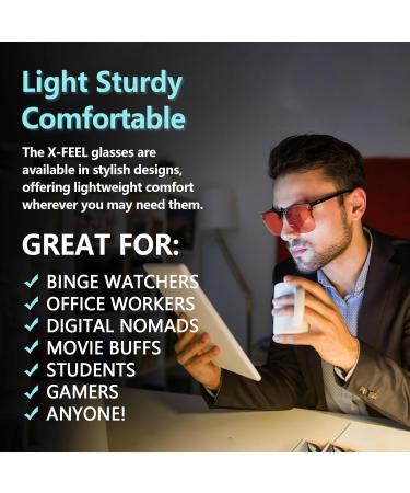 Clip-On Blue Light Blocking Glasses for Prescription Glasses - Fit Over for Computer TV & Gaming - A-Flip-Up Big Square Dark Amber (99 - Buy Online on GoSupps.com