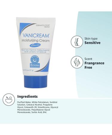 Vanicream Moisturizing Skin Cream Tube - Soothes Red, Irritated, Cracked, or Itchy Skin - 2 Ounce - Dermatologist Tested - Buy Online on GoSupps.com
