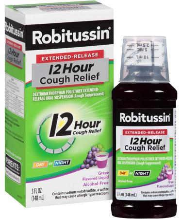 Robitussin Extended-Release 12 Hour Alcohol-Free Grape Cough Relief - 3 Fl Oz - Buy Online on GoSupps.com