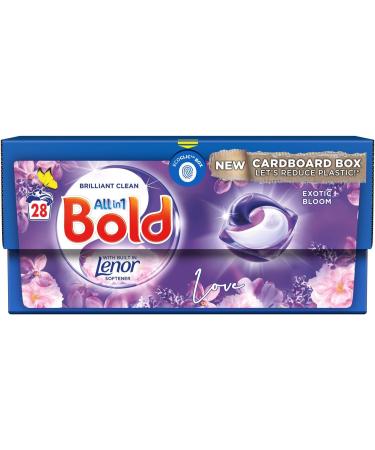 Lenor Fabric Conditioner 42w 1.386L Exotic Bloom & Moonlight Lily + Bold All-in-1 Pods Laundry Washing Capsules 28Pods + Lenor in Wash Scent Booster Beads 176gr Exotic Bloom - Buy Online on GoSupps.com