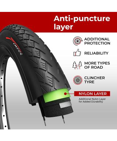 Fincci Pair 700x38c Bike Tires Foldable with 1mm Antipuncture Protection - Pack of 2 - Buy Online on GoSupps.com