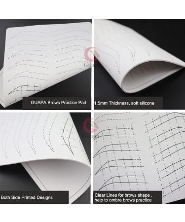 3 Pc Silicone Permanent Makeup Practice Pads for Microblading & Microshading - White Skin with Black Outline - Buy Online on GoSupps.com