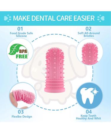 Dog Toothbrush 2 Pack Dog Finger Toothbrush for Dogs Cat Puppy Dental Care&Freshen Breathe Silicone Full Surrounded Bristles Dog Tooth Brush Reusable with Box Easy Dog Teeth Cleaning(Blue+Pink) Blue& Pink - Buy Online on GoSupps.com