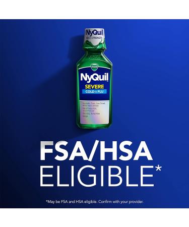 Vicks NyQuil SEVERE Cold and Flu Relief Liquid Medicine - Maximum Strength 9-Symptom Nighttime Relief - 8 FL OZ - Buy Online on GoSupps.com