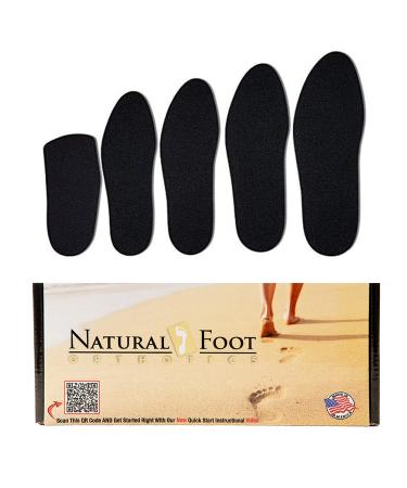 Natural Foot Orthotics Cushions - 1 Pair Natural Sponge Rubber Cushions with a Nylon Covering | Trim to Fit | Perfect to be Worn Over Orthotic Arch Support Insoles | Mens 10 MENS-10