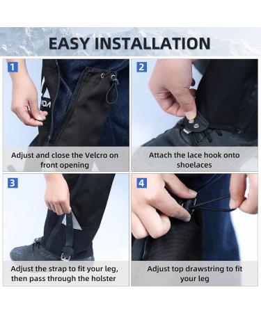 Lixada Waterproof Gaiters for Men & Women - Outdoor Protection from Snow Rain & Insects for Hiking Hunting & Cycling - Durable Rain Gaiters Black - Buy Online on GoSupps.com