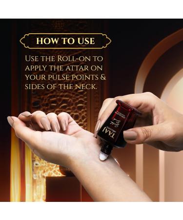 LUXURY TAAJ Gold Oud Attar with Caramel Rose Jasmine & Orris for Men and Women Non-Alcoholic Roll On Long Lasting Fragrance 12 ML - Buy Online on GoSupps.com