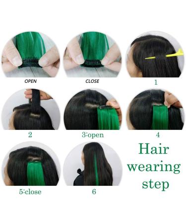 Shop Shkjchp Green Hair Extensions Clip - 21/55cm Smooth Heat-Resistant Wigs for Costume & Cosplay | 16-Piece Set - Buy Online on GoSupps.com