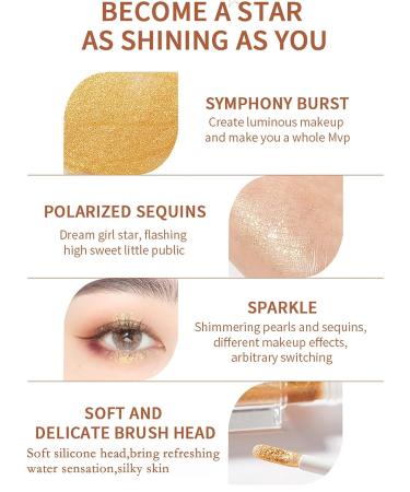 3 Colors Liquid Glitter Eyeshadow Set - Waterproof Metallic Shimmer in Silver, Gold & Pink | Long Lasting Glow Eye Shadow Stick | Korean Eye Makeup Gift for Women - Buy Online on GoSupps.com