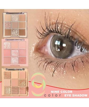 Pigmented Nude Eyeshadow Palette 9 Colors Blendable Long Lasting Eye Shadow Palettes Matte Shimmer Glitter Pearls Eye Shadow Makeup Cosmetics Kit - Buy Online on GoSupps.com