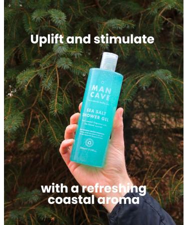 ManCave Sea Salt Shower Gel for Men - 500ml, Coastal Aroma, Natural Formula, Vegan, Sulphate & Paraben Free - Buy Online on GoSupps.com